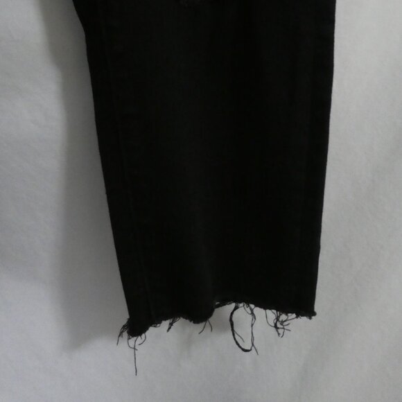 JOE FRESH + | size 16 | Classic Slim | Black Distressed Bermuda Denim Jeans - Picture 9 of 16
